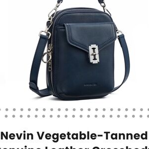 Navy Leather Crossbody Bag
